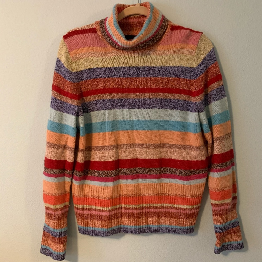 The Limited rainbow striped turtleneck sweater!